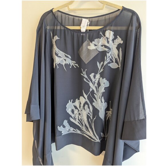Wynne Layers sheer floral print cape - Picture 3 of 7